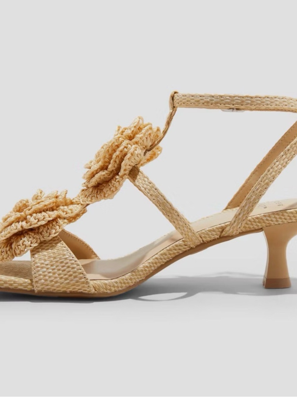 A New Day Esme Woven Floral Accent Strappy Sandal - Beige - Picture 2 of 6